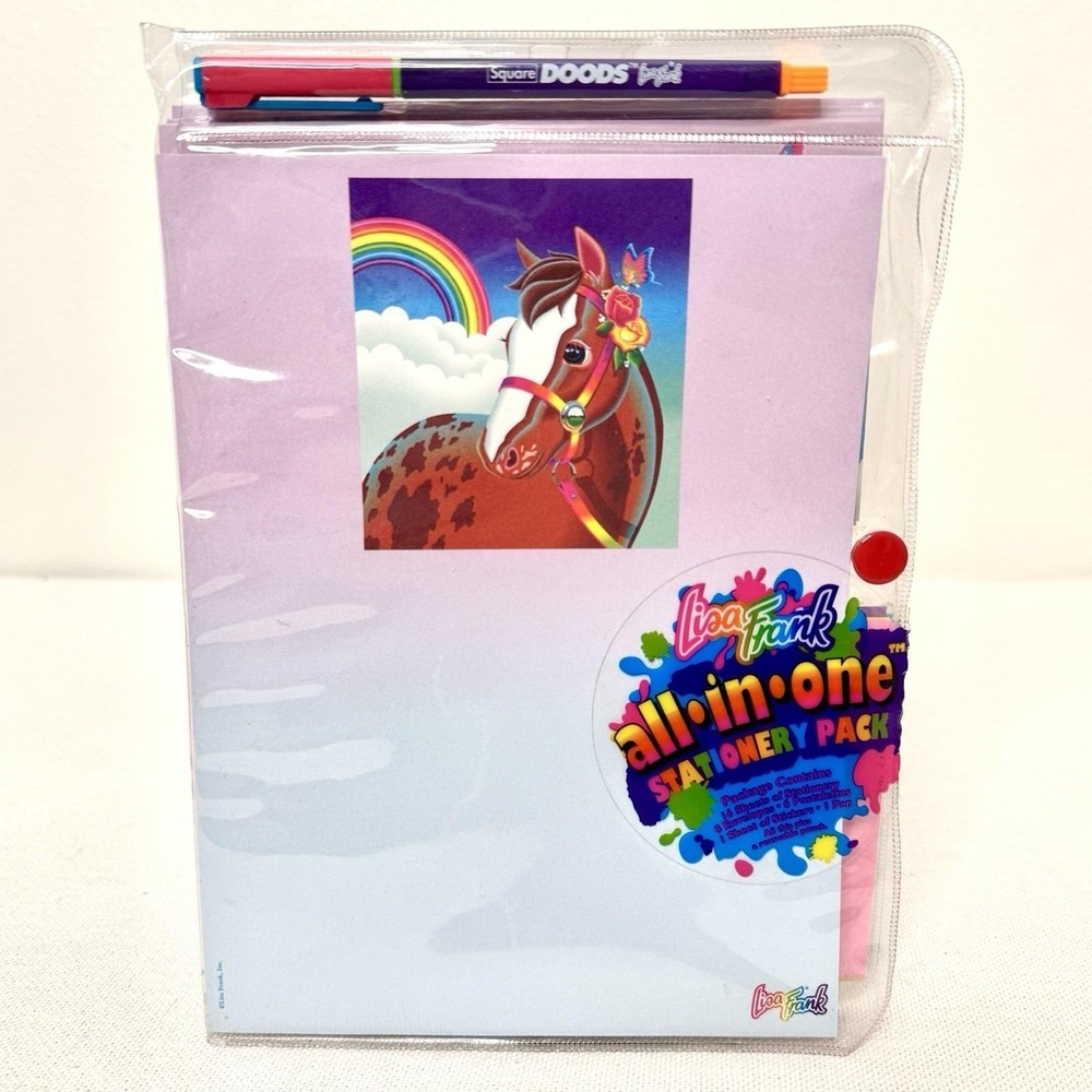 VTG 90's Lisa Frank Horses Rainbow All-in-One Stationary Pack - Complete